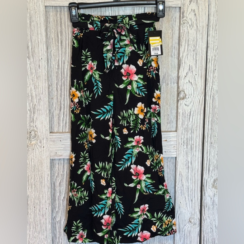 Art Class Vibrant Floral Wide-Leg Pants sz 6/6x NWT